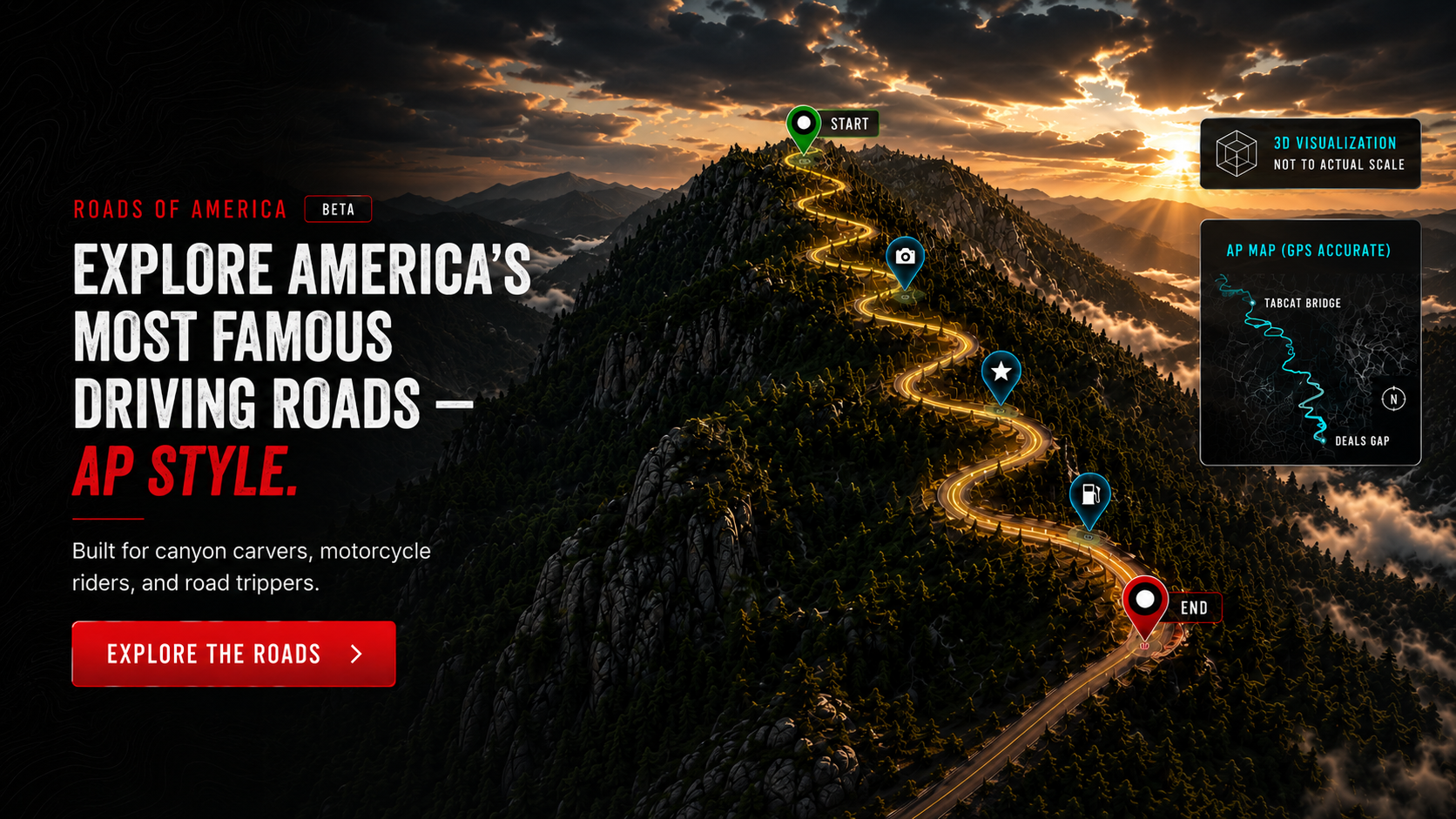 Roads of America — Tail of the Dragon road visualization and GPS road guide.